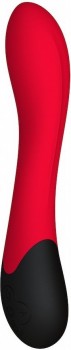 Красный вибратор Lynx для стимуляции точки G с нагревом - 20,8 см.