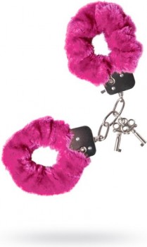 Металлические наручники с мехом TOYFA - розовый