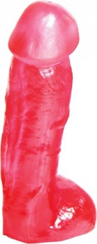 Розовая насадка к трусикам Harness с большой головкой - 17 см.
