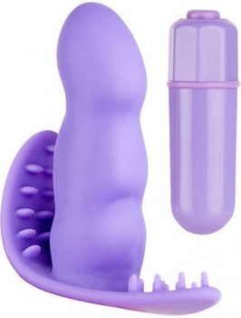 Фиолетовый мини-вибратор с шипованным основанием SEE YOU SECRETLY