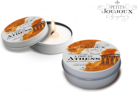 Массажная свеча Petits Joujoux Athens с ароматом муската и пачули - 33 гр.