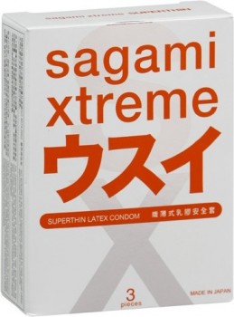 Ультратонкие презервативы Sagami Xtreme Superthin - 3 шт.