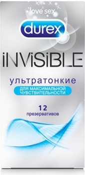 Ультратонкие презервативы Durex Invisible - 12 шт.