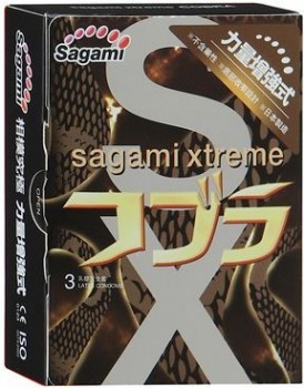 Суженные к основанию презервативы Sagami Xtreme Cobra - 3 шт.