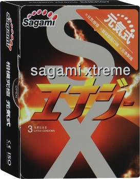 Презервативы Sagami Xtreme ENERGY с ароматом энергетика - 3 шт.