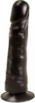 Чёрный фаллоимитатор на подошве-присоске - 17,5 см.