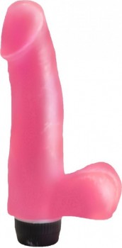 Нежно-розовый гелевый вибратор-фаллос - 16,5 см.