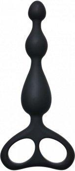 Чёрная анальная цепочка Ultimate Beads - 17 см.
