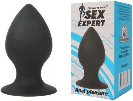 Чёрная анальная пробка Sex Expert - 7 см.