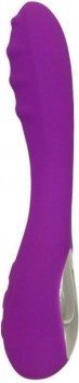 Фиолетовый вибромассажер с нагревом Capella - 19 см.