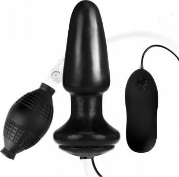 Надувная вибрирующая анальная пробка  Inflatable Vibrating Butt Plug - 10,2 см.