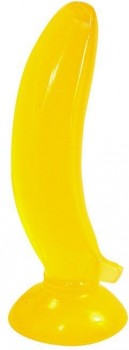 Фаллоимитатор на присоске Banana желтого цвета - 17,5 см.