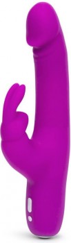 Фиолетовый перезаряжаемый вибратор Rabbit Slimline Curve Rechargeable - 24 см.
