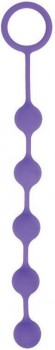 Фиолетовая анальная цепочка с кольцом-ограничителем - 23 см.