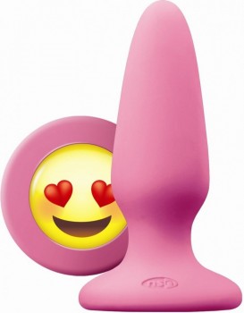 Розовая силиконовая пробка среднего размера Emoji ILY - 10,2 см.