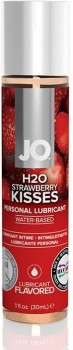 Лубрикант на водной основе с ароматом клубники JO Flavored Strawberry Kiss - 30 мл.
