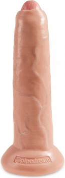 Телесный необрезанный фаллоимитатор на присоске 9  Uncut Cock - 25,4 см.