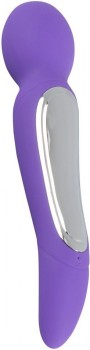 Фиолетовый вибратор Rechargeable Dual Motor Vibe - 22 см.