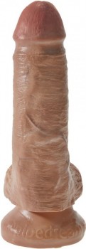 Фаллоимитатор-мулат с мошонкой 7  Cock with Balls - 19,4 см.