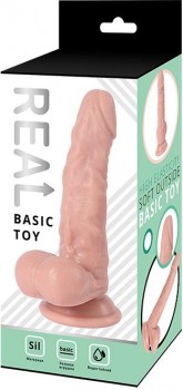 Реалистичный фаллоимитатор Real Basic Toy силиконовый с присоской 17,5 см