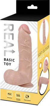 Реалистичный фаллоимитатор Real Basic Toy с присоской 21см - телесный