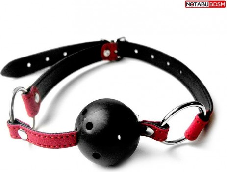 Красно-черный кляп-шарик Ball Gag