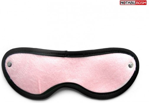 Розово-черная текстильная маска на резинке