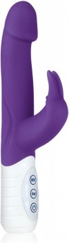 Фиолетовый вибратор с крупной головкой JUMPING BULLETS - 21 см.