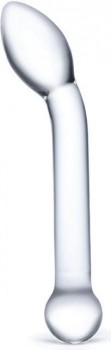 Прозрачный стеклянный фаллос для точки G Slimline G-Spot - 20 см.