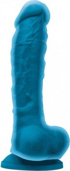 Голубой фаллоимитатор с двойным слоем Dual Density 8  - 22,9 см.