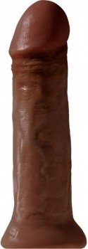 Фаллоимитатор-гигант коричневого цвета на присоске 11  Cock - 28 см.