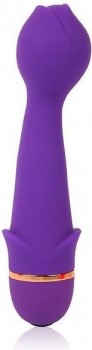 Фиолетовый силиконовый вибратор Cosmo в виде бутончика - 13 см.