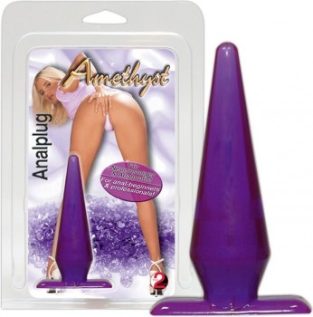 Фиолетовый анальный массажер Amethyst - 10 см.