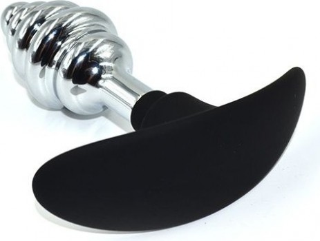Серебристая пробка-елочка для ношения с силиконовым ограничителем - 10,3 см.