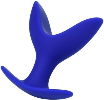 Синяя силиконовая расширяющая анальная втулка Bloom - 9 см.