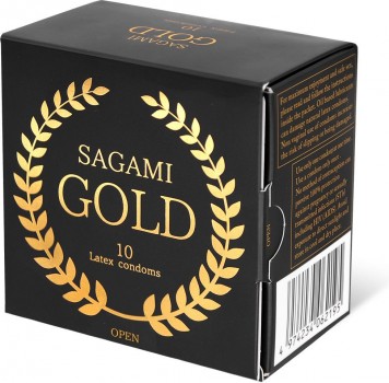 Золотистые презервативы Sagami Gold - 10 шт.